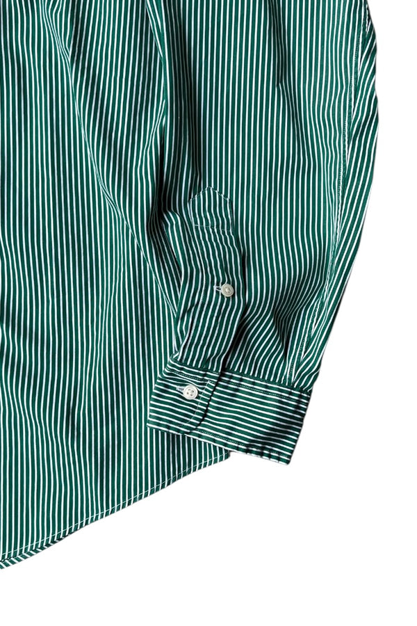 L/S STRIPE SHIRT / GREEN [SIZE: L USED]