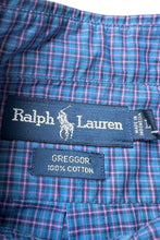 画像をギャラリービューアに読み込む, 90'S GREGGOR STRAIGHT HEM L/S BD CHECK SHIRT / BLUE [SIZE: L USED]
