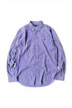 画像をギャラリービューアに読み込む, CLASSIC FIT L/S STRIPE SHIRT / PURPLE [SIZE: L USED]
