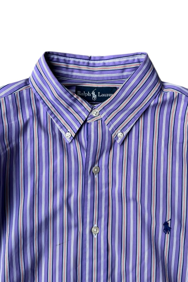 CLASSIC FIT L/S STRIPE SHIRT / PURPLE [SIZE: L USED]