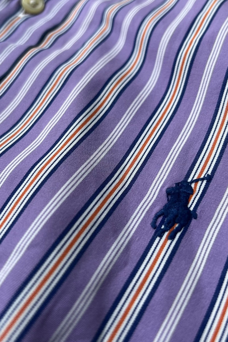 CLASSIC FIT L/S STRIPE SHIRT / PURPLE [SIZE: L USED]