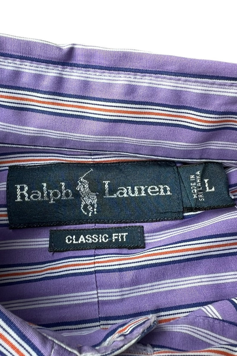 CLASSIC FIT L/S STRIPE SHIRT / PURPLE [SIZE: L USED]