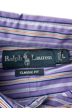 画像をギャラリービューアに読み込む, CLASSIC FIT L/S STRIPE SHIRT / PURPLE [SIZE: L USED]
