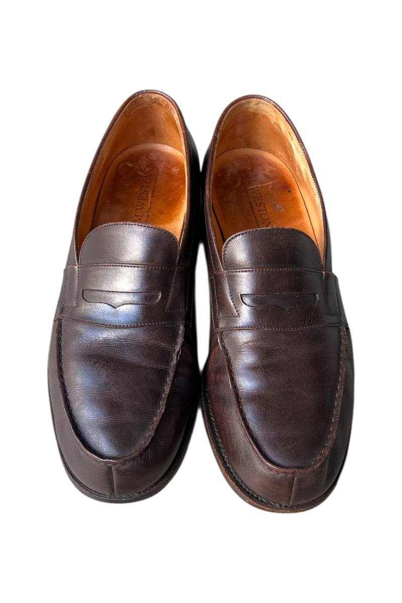 MADE IN FRANCE LEATHER COIN LOAFER / BROWN [SIZE: US8.5 (Approx. 27.5cm) USED]