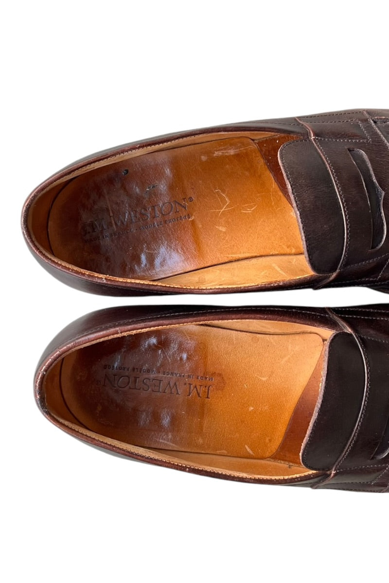 MADE IN FRANCE LEATHER COIN LOAFER / BROWN [SIZE: US8.5 (Approx. 27.5cm) USED]