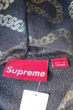 画像をギャラリービューアに読み込む, Y2K EARLY 00'S MADE IN CANADA SQUIGGLE CHAIN HOODIE SWEATSHIRT / BLACK [SIZE: XL USED]
