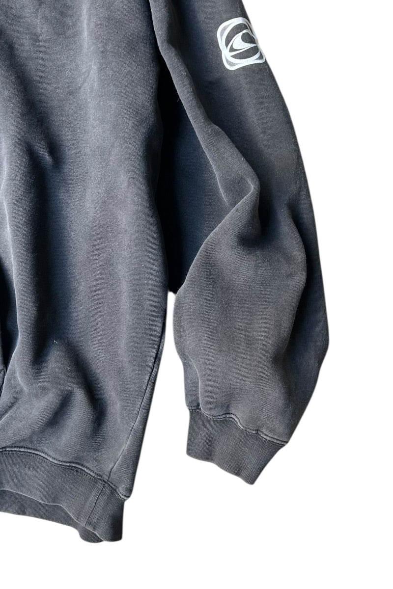 MADE IN RUSSIA 90'S-Y2K HOODIE SWEATSHIRT FADED BLACK / BLACK [SIZE: XL USED]