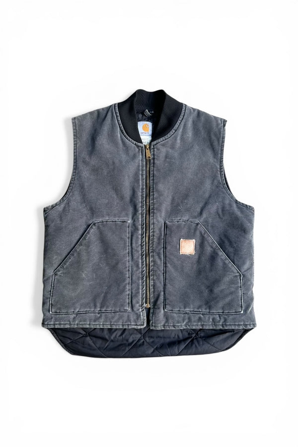 MADE IN USA Y2K 01'S DUCK VEST FADED BLACK USA Model FADED BLACK / GRAY [SIZE: L USED]