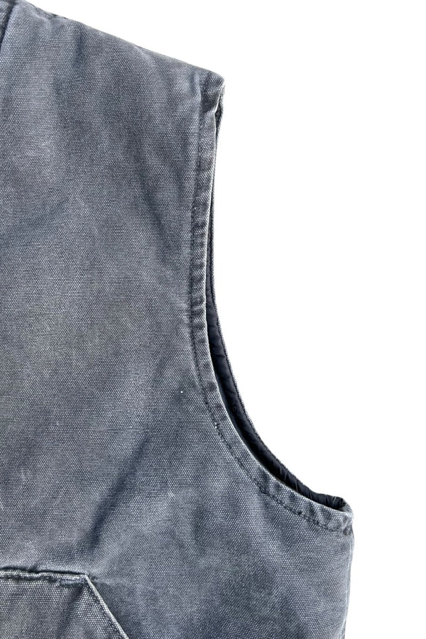 MADE IN USA Y2K 01'S DUCK VEST FADED BLACK USA Model FADED BLACK / GRAY [SIZE: L USED]