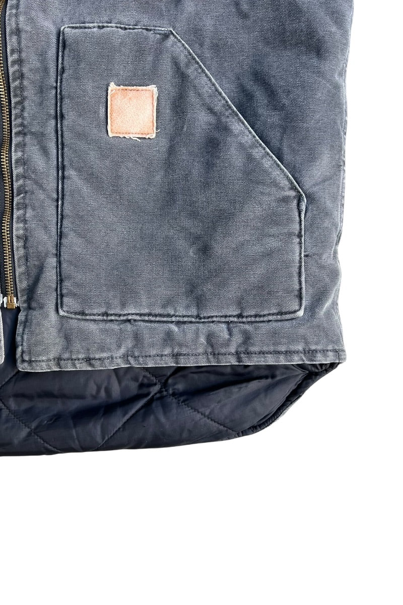 MADE IN USA Y2K 01'S DUCK VEST FADED BLACK USA Model FADED BLACK / GRAY [SIZE: L USED]