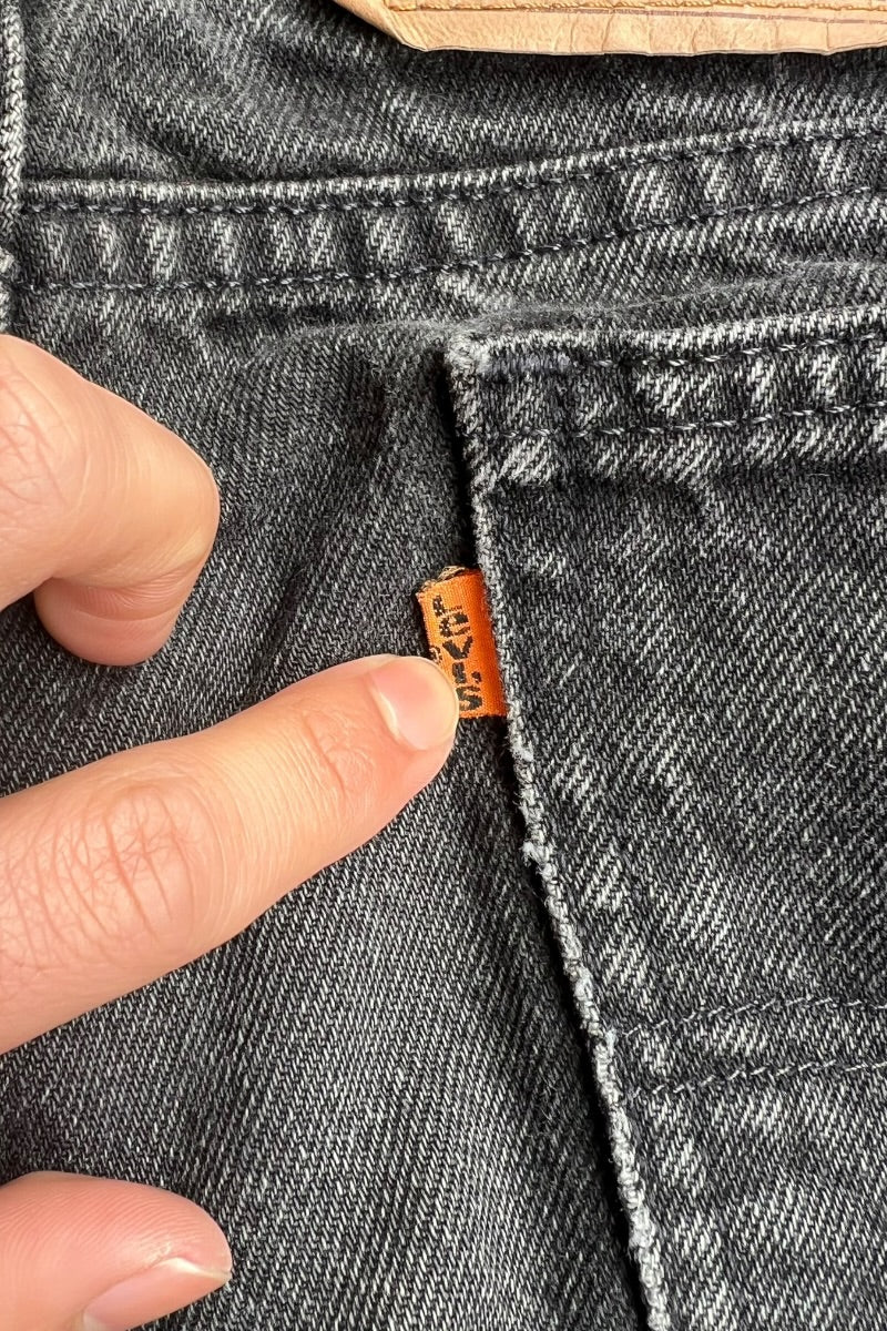 MADE IN USA 94'S ORANGE TAB 560 DENIM PANTS SULFUR BLACK / BLACK [SIZE: 34 USED]