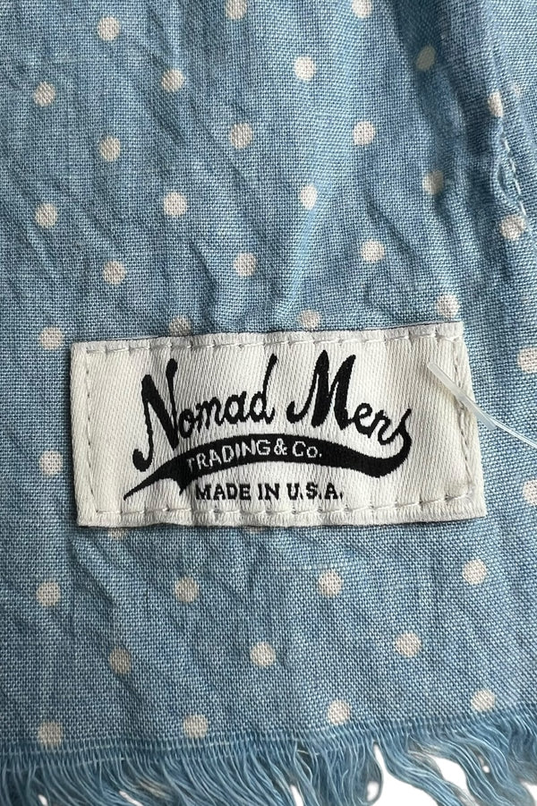 MADE IN USA DOTS PATTERN SCARF / BLUE [SIZE: ONE SIZE USED]