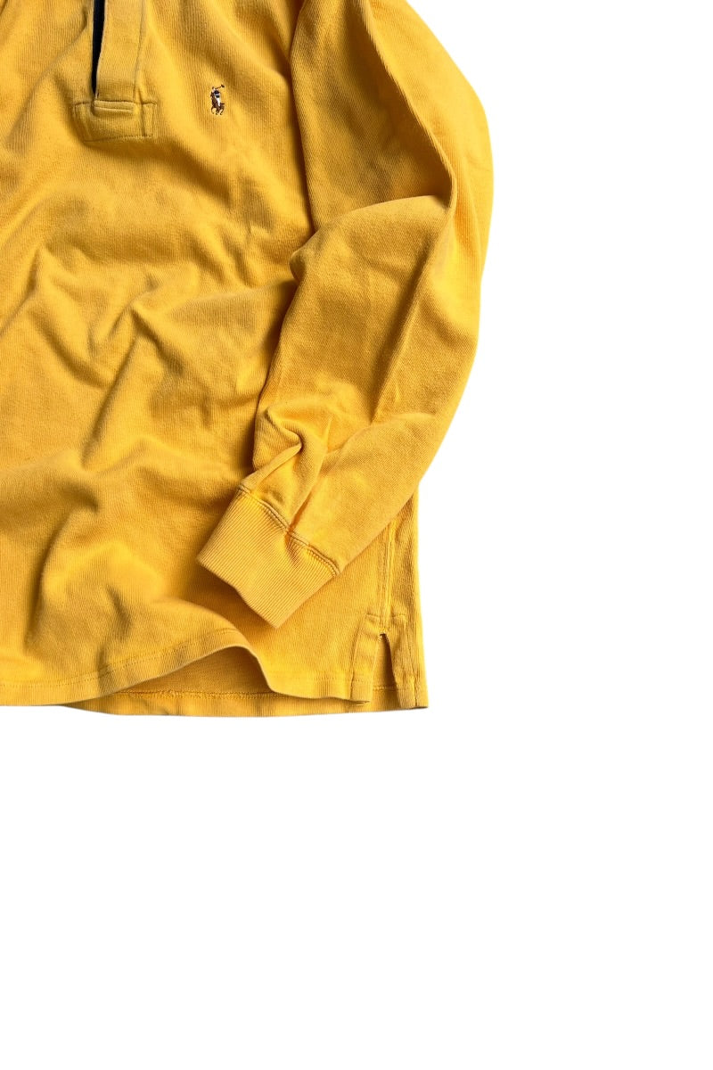 90'S L/S RUGBY SHIRT / YELLOW [SIZE: S USED]