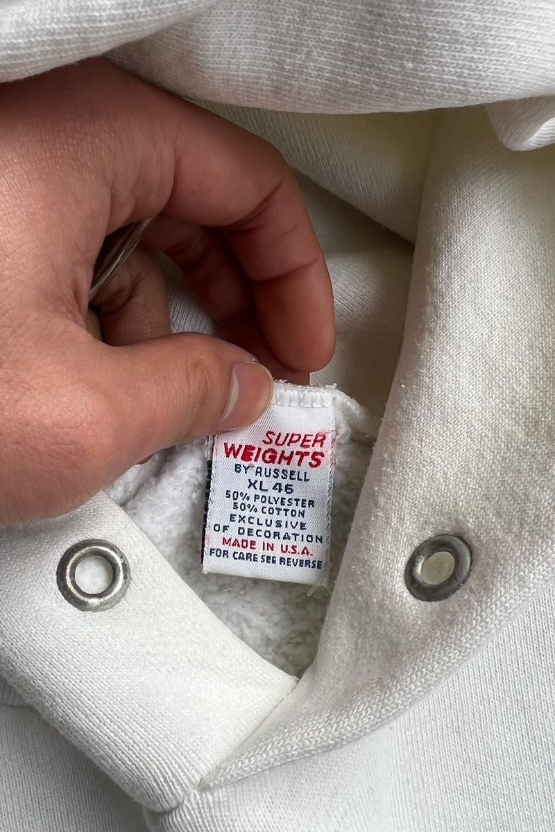 MADE IN USA 80-90'S UCLA HOODIE SWEATSHIRT / WHITE [SIZE: XL USED]