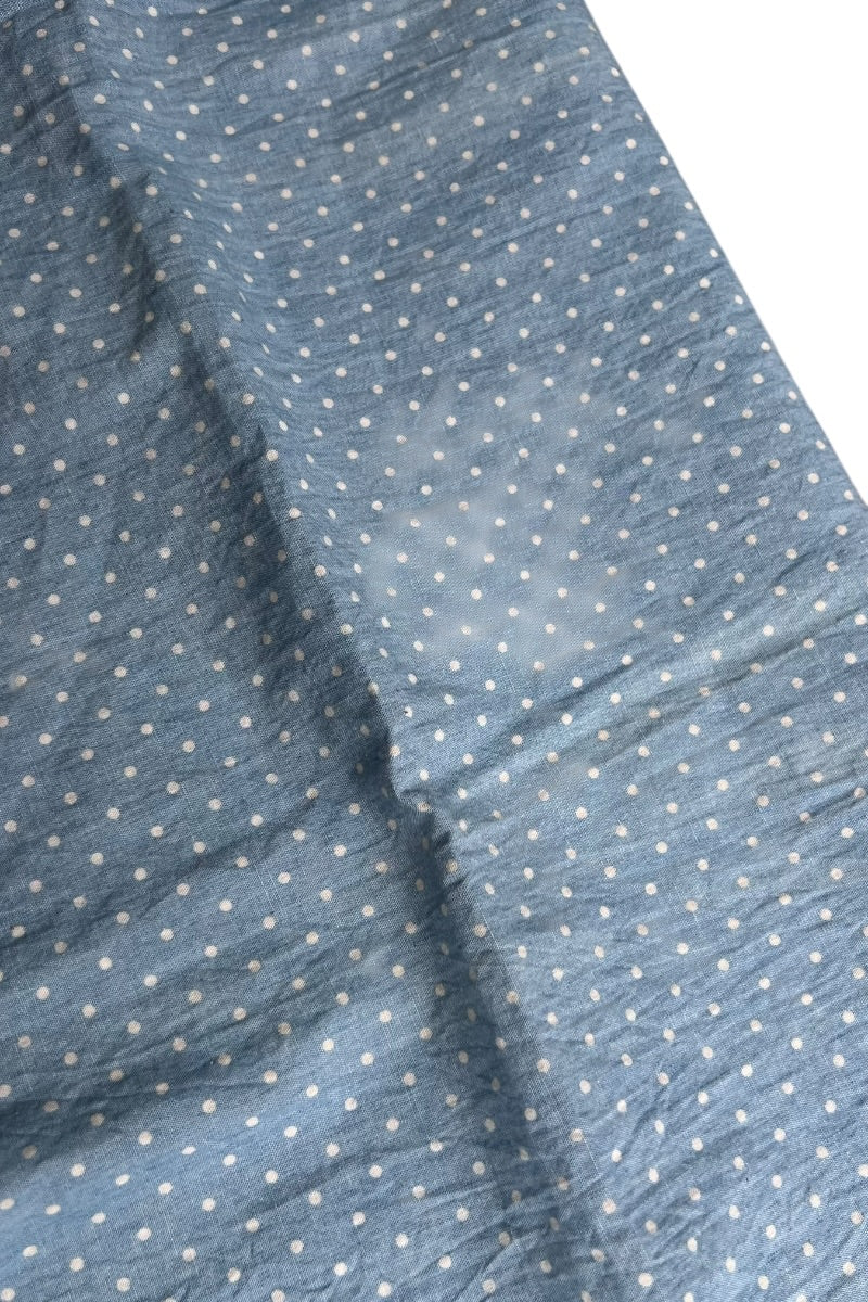 MADE IN USA DOTS PATTERN SCARF / BLUE [SIZE: ONE SIZE USED]