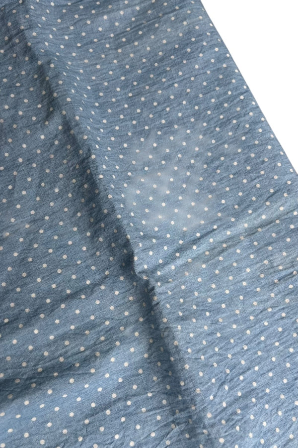 MADE IN USA DOTS PATTERN SCARF / BLUE [SIZE: ONE SIZE USED]