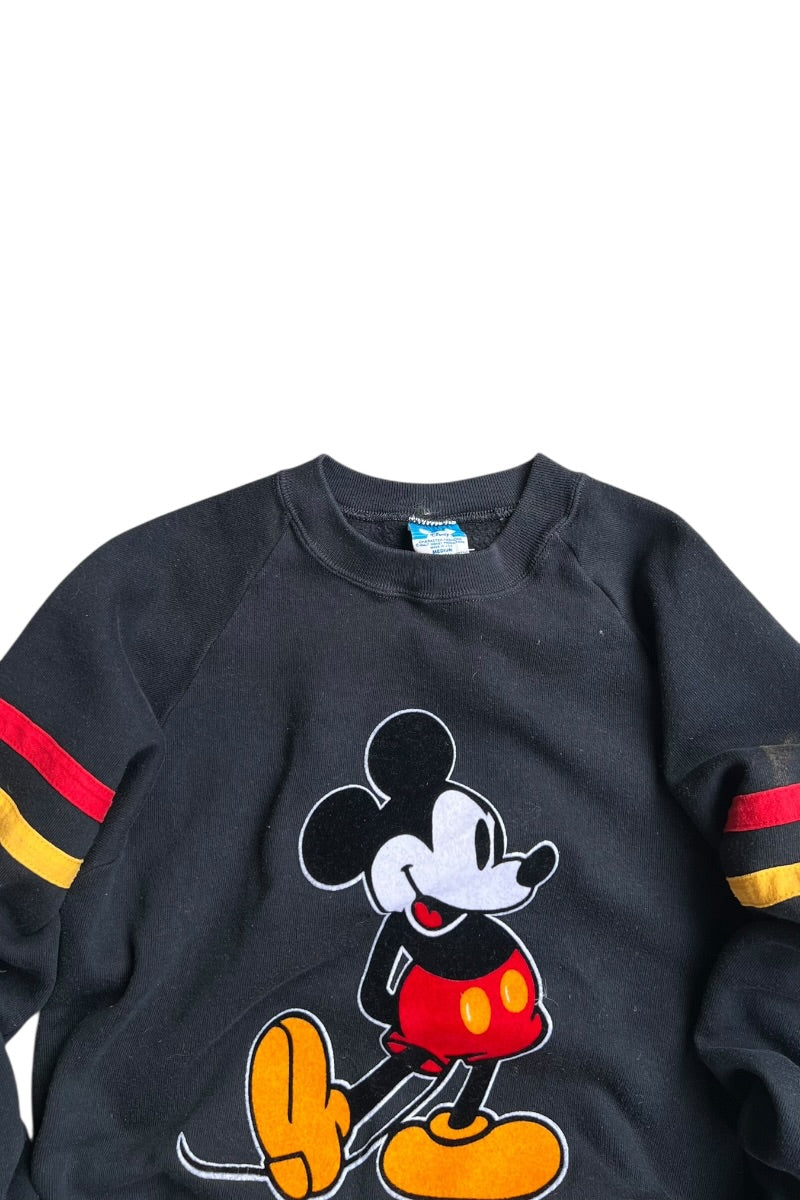 MADE IN USA 80s MICKEY SWEATSHIRT / BLACK [SIZE: M USED]
