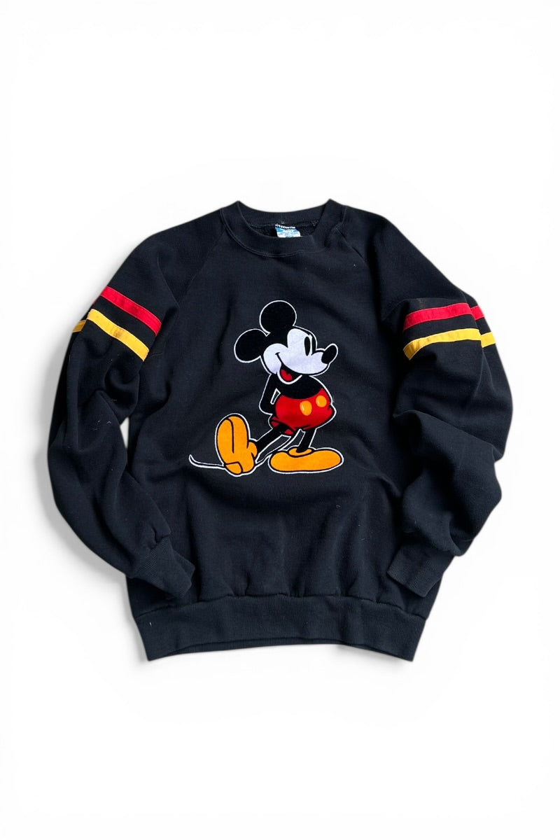 MADE IN USA 80s MICKEY SWEATSHIRT / BLACK [SIZE: M USED]