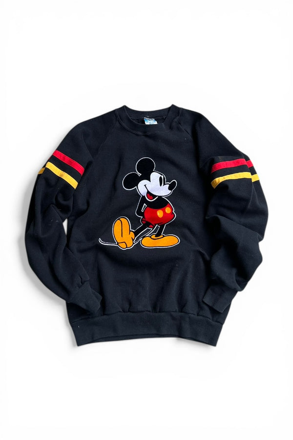 MADE IN USA 80s MICKEY SWEATSHIRT / BLACK [SIZE: M USED]