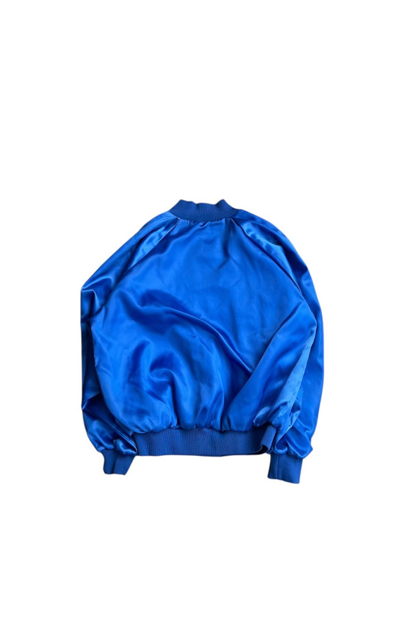 MADE IN USA 90'S MTA NYLON SATIN JACKET / BLUE [SIZE: XL USED]