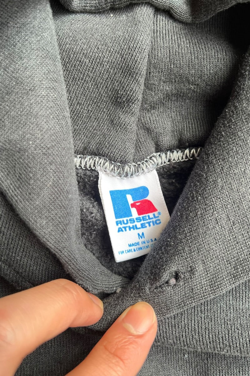 MADE IN USA 90'S HOODIE SWEATSHIRT / BLACK [SIZE: M USED]