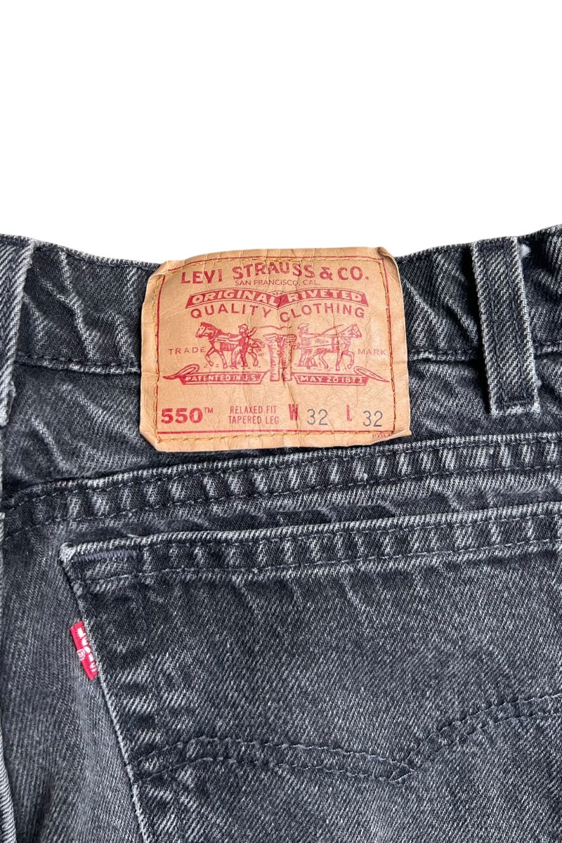 MADE IN USA 94'S 550 DENIM PANTS SULFUR BLACK / BLACK [SIZE: 32 USED]