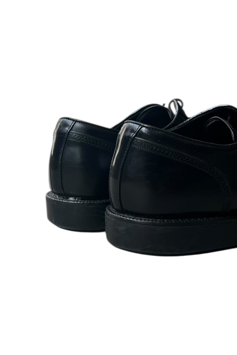 MADE IN ITALY PLAIN TOE LEATHER SHOES / BLACK [SIZE: US9 (approx. 27cm) USED]