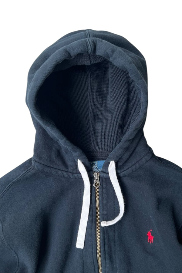 EXCLUSIVE OF DECORATION ZIP HOODIE SWEATSHIRT / BLACK [SIZE: XL USED]