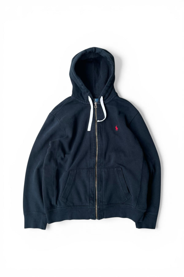 EXCLUSIVE OF DECORATION ZIP HOODIE SWEATSHIRT / BLACK [SIZE: XL USED]
