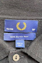 画像をギャラリービューアに読み込む, MADE IN ITALY L/S MERINO WOOL KNIT POLO SHIRT / BLACK [SIZE: 38 USED]
