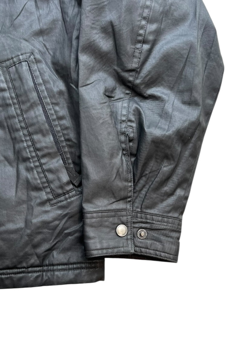 Y2K EARLY 00'S COTTON WITH POLYURETHANE COATING ZIP JACKET / BLACK [SIZE: M USED]