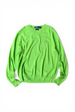 画像をギャラリービューアに読み込む, 90'S V-NECK PIMA COTTON KNIT SWEATER / NEON [SIZE: L USED]

