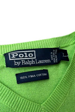 画像をギャラリービューアに読み込む, 90'S V-NECK PIMA COTTON KNIT SWEATER / NEON [SIZE: L USED]
