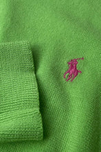 画像をギャラリービューアに読み込む, 90'S V-NECK PIMA COTTON KNIT SWEATER / NEON [SIZE: L USED]

