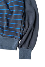 画像をギャラリービューアに読み込む, MADE IN JAPAN 80'S BORDER HENRY NECK SWEATSHIRT / BLACK [SIZE: L USED]
