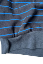 画像をギャラリービューアに読み込む, MADE IN JAPAN 80'S BORDER HENRY NECK SWEATSHIRT / BLACK [SIZE: L USED]
