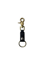 画像をギャラリービューアに読み込む, BRASS &amp; LEATHER KEY CHAIN / BLACK [SIZE: ONE SIZE USED]

