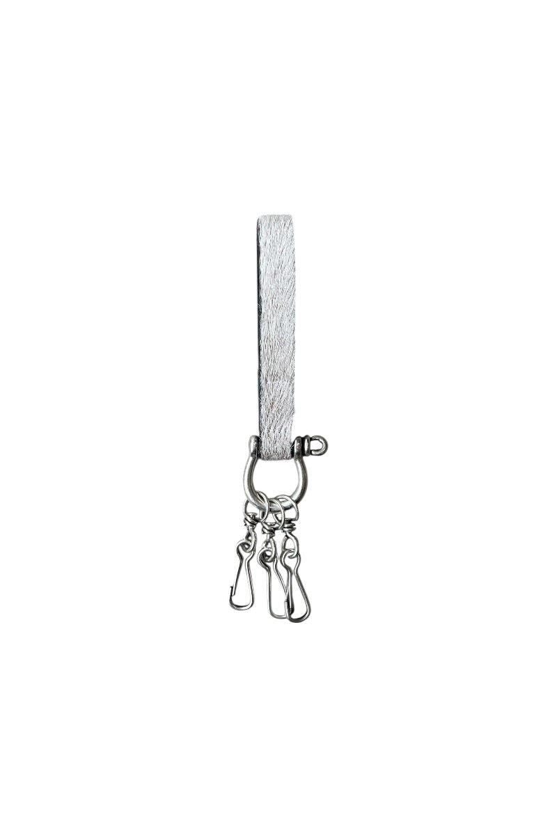 LEATHER KEY RING / WHITE [SIZE: ONE SIZE DEADSTOCK/NOS]