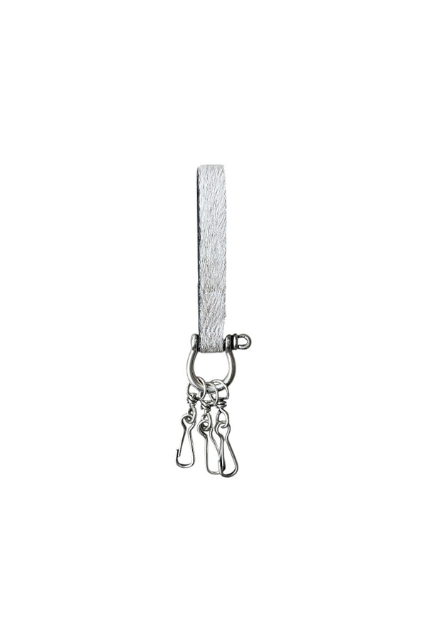 LEATHER KEY RING / WHITE [SIZE: ONE SIZE DEADSTOCK/NOS]