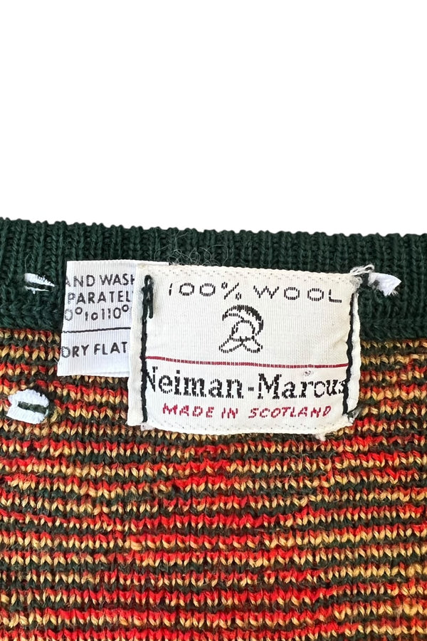 MADE IN SCOTLAND 70-80'S WOOL VEST / GREEN [SIZE: L USED]