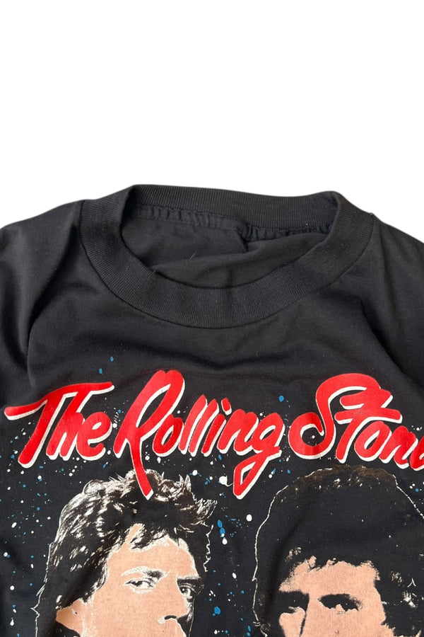 MADE IN USA 89'S THE ROLLING STONES BAND T-SHIRT / BLACK [SIZE: L USED]