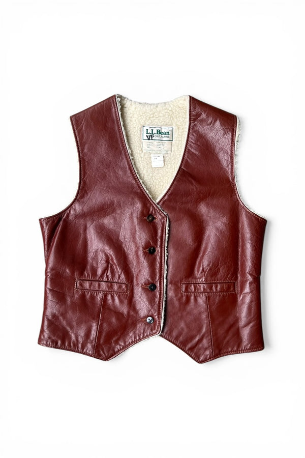 79'S COWHIDE LEATHER VEST / BROWN [SIZE: S USED]