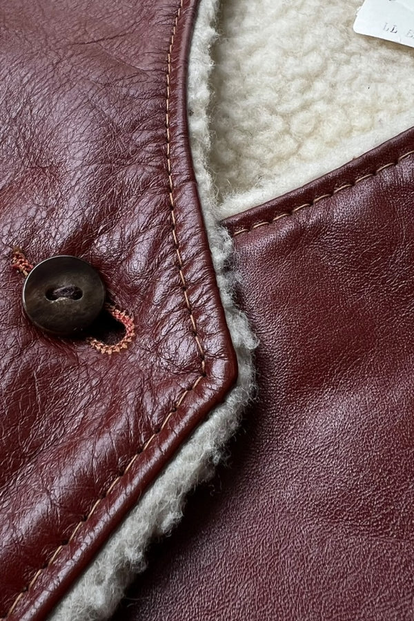79'S COWHIDE LEATHER VEST / BROWN [SIZE: S USED]
