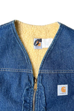 画像をギャラリービューアに読み込む, 90'S DENIM VEST W/BOA LINNER / INDIGO [SIZE: M USED]
