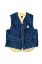 画像をギャラリービューアに読み込む, 90'S DENIM VEST W/BOA LINNER / INDIGO [SIZE: M USED]
