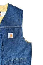 画像をギャラリービューアに読み込む, 90'S DENIM VEST W/BOA LINNER / INDIGO [SIZE: M USED]
