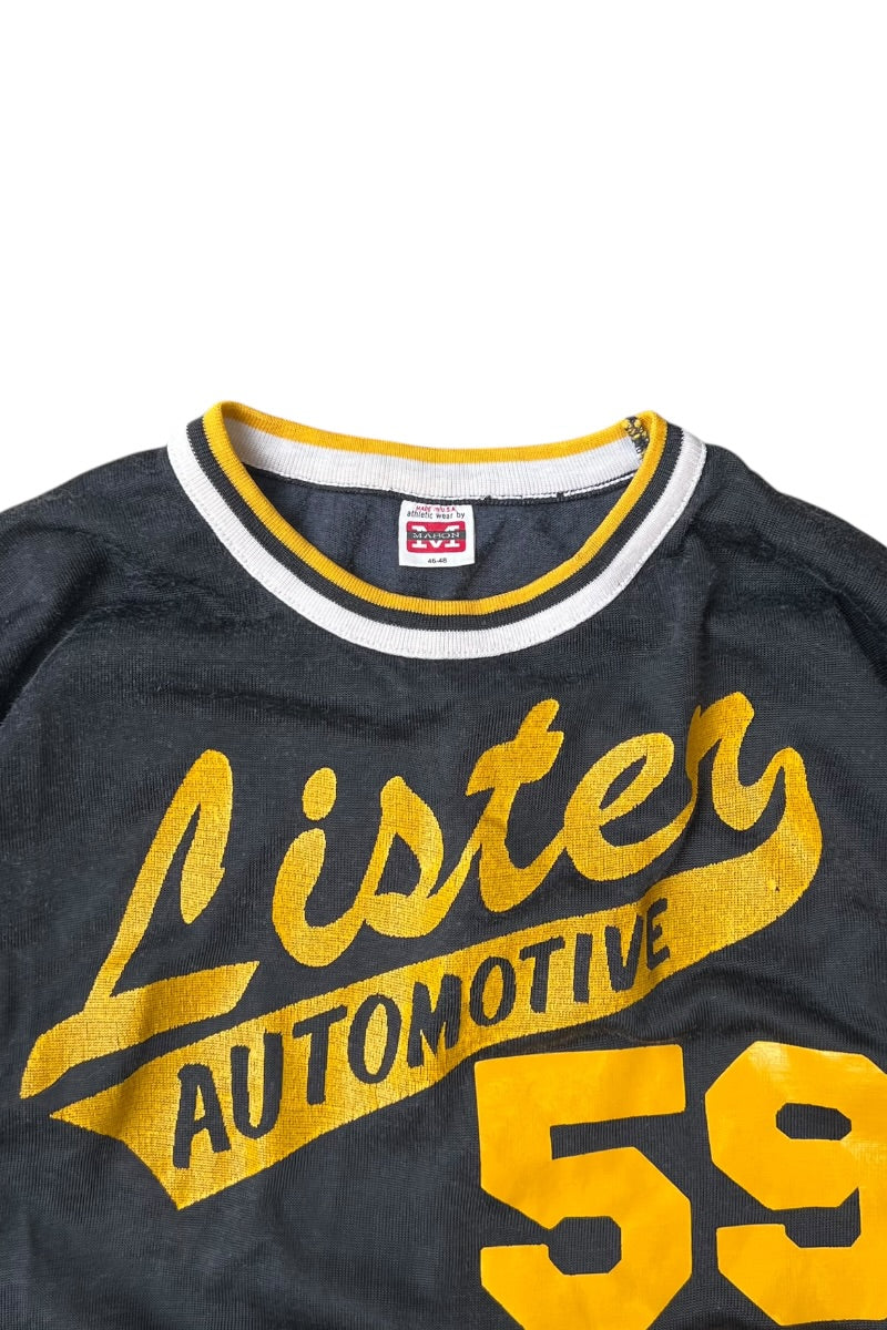 MADE IN USA 70-80'S RUGBY T-SHIRT / BLACK [SIZE: 46 USED]