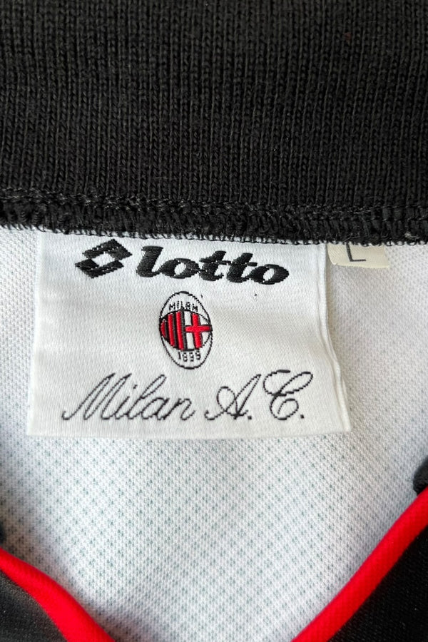 MADE IN ITALY 95-96'S AC MILAN FOOTBALL GAME SHIRT / BLACK [SIZE: L USED]