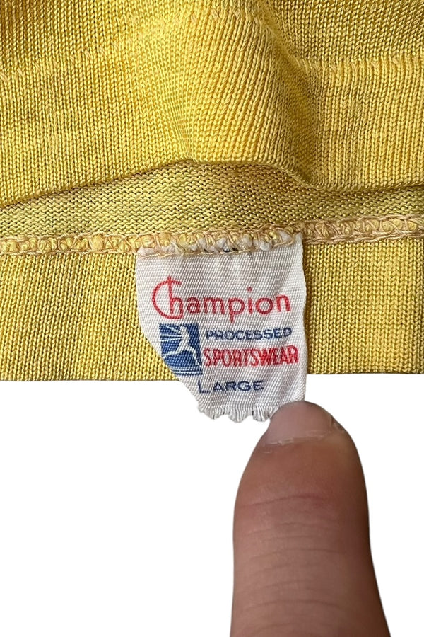 50-60'S RAGLAN SLEEVE T-SHIRT / YELLOW [SIZE: L USED]