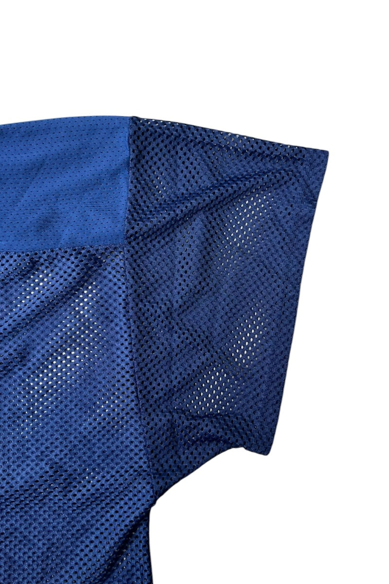 MADE IN USA 90'S NYLON MESH V-NECK GAME SHIRT / NAVY [SIZE: XL USED]